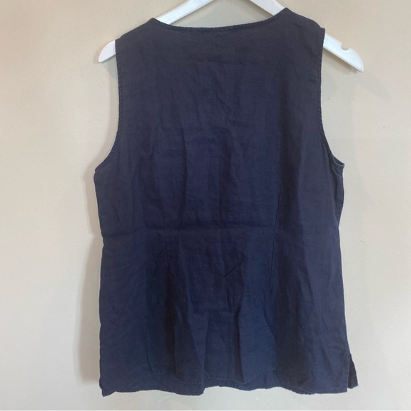 Premise Woman 100% Linen Tank Navy Blue Womens Size 0X - Picture 6 of 6